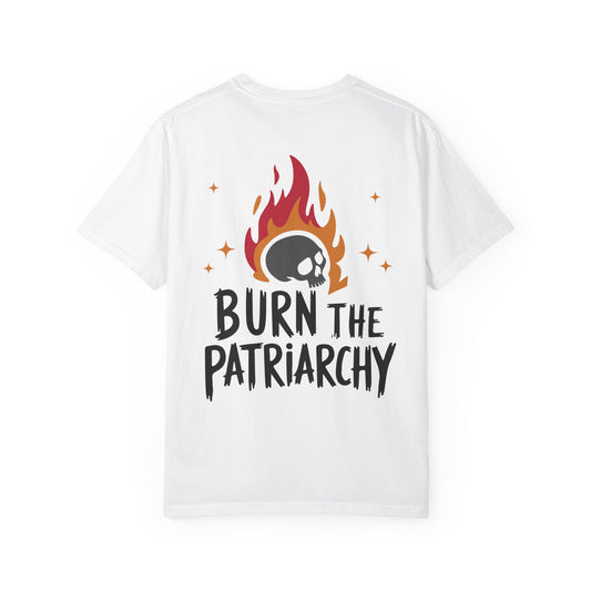 Burn the Patriarchy White Tee